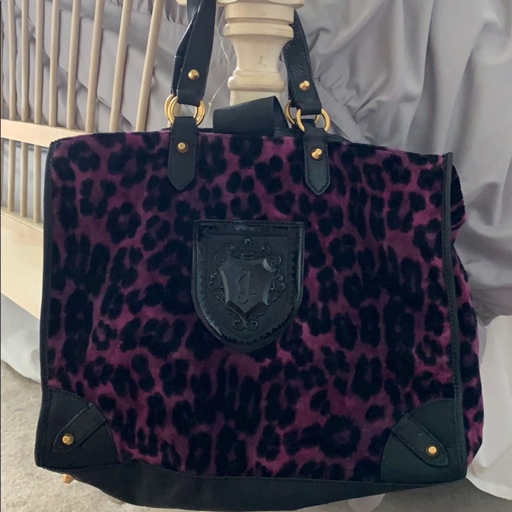 Juicy Couture Purple & Black Cheetah Print Bag